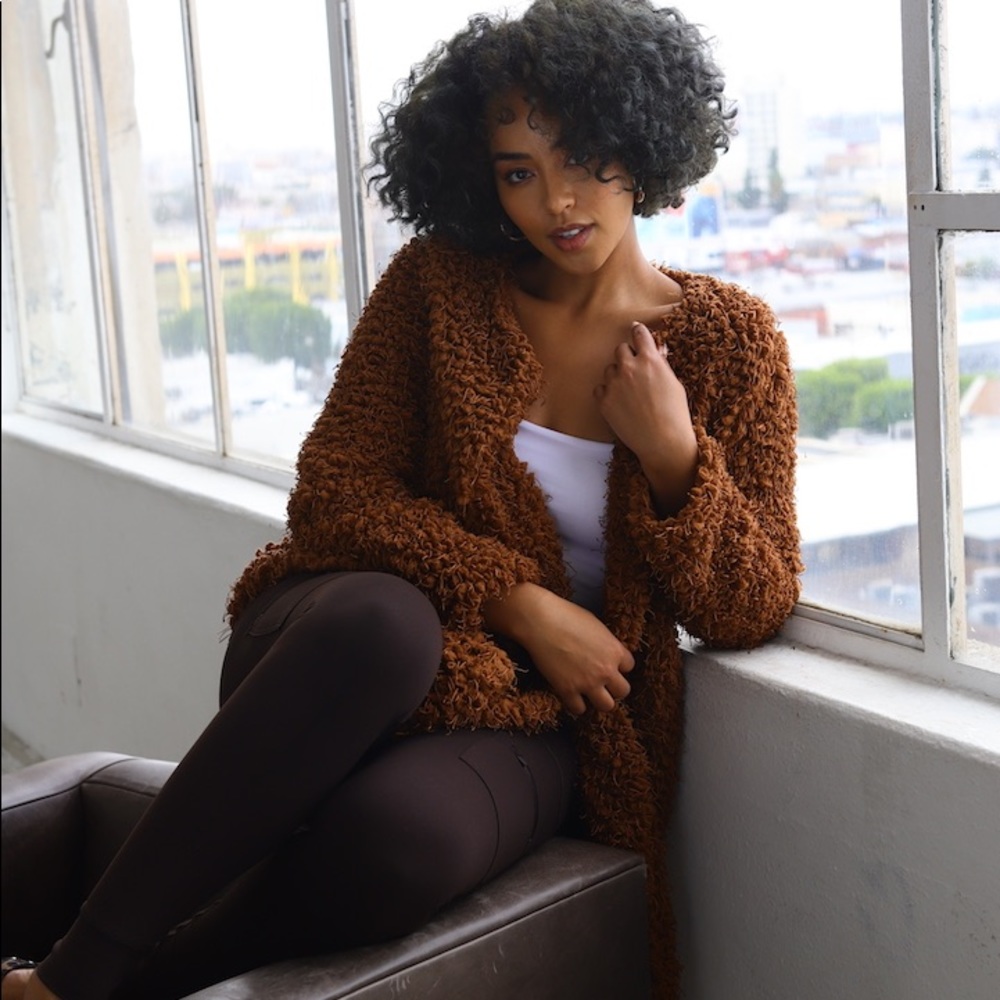 Bear faux vegan fur coat